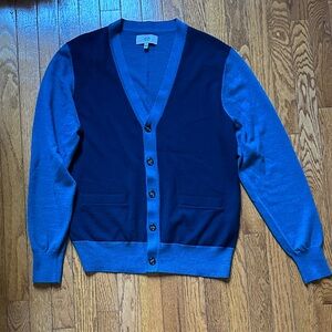 Jack Spade Two-Tone Blue Cardigan Sweater